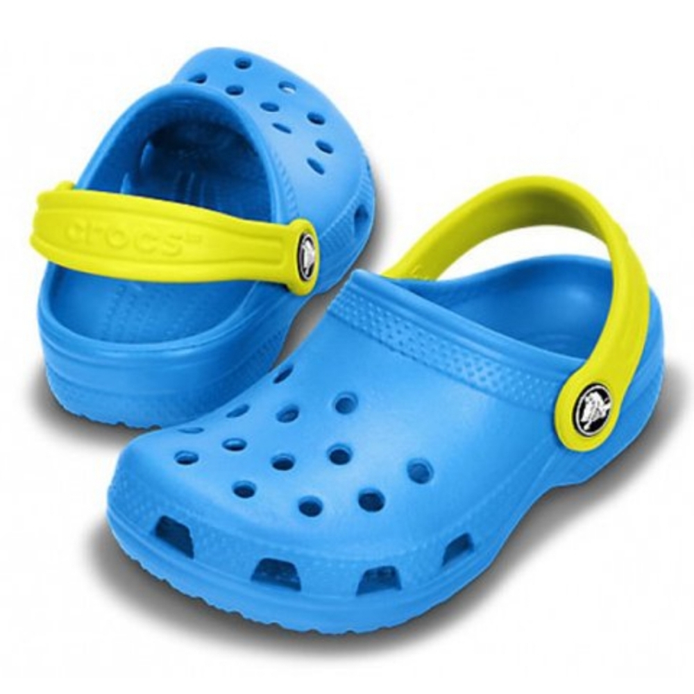 NEW Kids Crocband II.5 Clogs in Ocean/Citrus, Relaxed Fit, Size c4/5